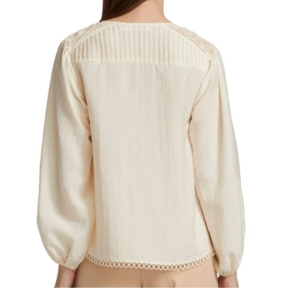 Johnathan Simkhai Rhodes summer lace up cream blouse NWT - Picture 3 of 9